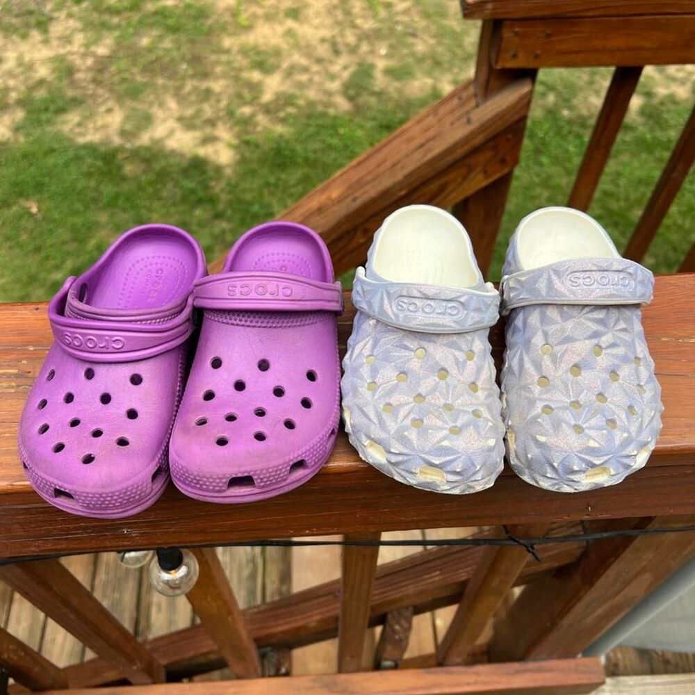 Crocs Youth 11 Purple Water Play School Clogs